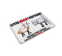Femer Tin Postcard Note 14 x 10 cm Please Do Not Feed Animals Sick Decorative Sign