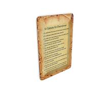 Femer Tin Postcard Saying 10 x 14 cm 10 Commandments for Husbands Metal Decorative Sign