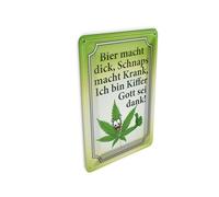 Femer Tin Postcard Saying 10 x 14 cm Beer Thick Schnapps Sick Kiffer Decorative Sign