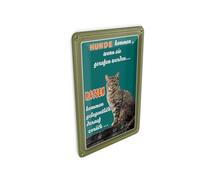 Femer Tin Postcard Saying 10 x 14 cm Dogs Come When Cats Come Decorative Sign