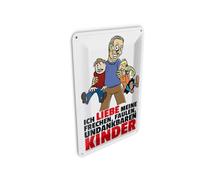 Femer Tin Postcard Saying 10 x 14 cm Liebe meine frechen Kinder Decorative Sign