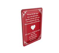Femer Tin Postcard Saying 10 x 14 cm "Wenn ich dir sage ich dich liebe Decorative Sign