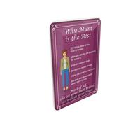 Femer Tin Postcard Saying 10 x 14 cm Why Mam is the Best Mama Best Decorative Sign