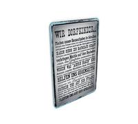 Femer Tin Postcard Saying 10 x 14 cm Wir Dorfkinder Homework Bus Decorative Sign