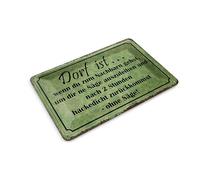 Femer Tin Postcard Saying 14 x 10 cm Dorf ist wenn du zum Nachbarn Decorative Sign