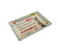 Femer Tin Postcard Saying 14 x 10 cm "keiner sieht wenn ich Durst Bier" Decorative Sign