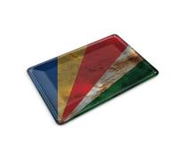 Femer Tin Postcard Seychelles Flag 14 x 10 cm Flag Seychelles Rust Decorative Sign