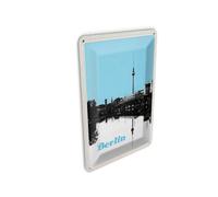 Femer Tin Postcard Travel 10 x 14 cm Berlin Germany Black White River Sign