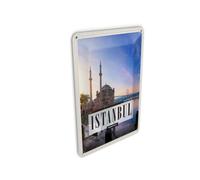 Femer Tin Postcard Travel 10 x 14 cm Istanbul Turkey Mosque Sea