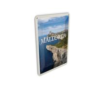 Femer Tin Postcard Travel 10 x 14 cm Mallorca Spain Sea Mountains Retro Decorative Sign
