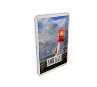 Femer Tin Postcard Travel 10 x 14 cm Norway Lighthouse Thunderstorm Sea Sign