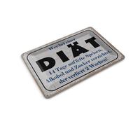 Femer Tin Postcard with German Text 10 x 14 cm 14 Days Diet verzichtet, der Verliert 2 Weeks