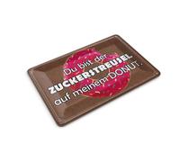 Femer Tin Postcard with German Text 10 x 14 cm Du bist der Zuckerstsprinkle auf meinem Donut [German Language]
