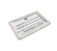 Femer Tin Postcard with German Text 10 x 14 cm Was ich Tue, mache ich mit Aufrichtigkeit und Herz