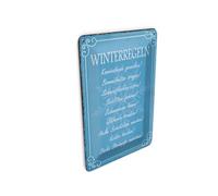 Femer Tin Postcard with German Text 10 x 14 cm Winter Rule Fireplace Evening Mulled Wine Decoration