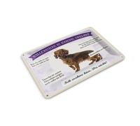 Femer Tin Postcard with German Text 14 x 10 cm Animals Dachshund Welcome Living Here Sign