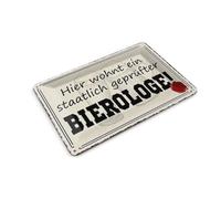 Femer Tin Postcard with German Text 14 x 10 cm Beer Here Lives Bierologist Decoration