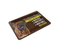Femer Tin Postcard with German Text 14 x 10 cm Bordeaux Great Dane Security Your Risk Sign