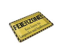 Femer Tin Postcard with German Text 14 x 10 cm Celebration Zone No Access for Decoration