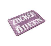 Femer Tin Postcard with German Text 14 x 10 cm Gamer Queen Decoration