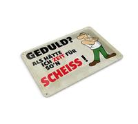 Femer Tin Postcard with German Text 14 x 10 cm Patience As Had I Time for Decorative Sign