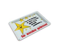 Femer Tin Postcard with German Text 30 x 30 cm Stars Fall Not From Heaven Decorative Sign
