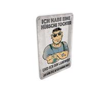 Femer Tin Postcard with German Text "Ich habe eine hübschen Tochter" [German Language] [German Language]
