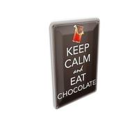 Femer Tin Postcard with Saying 10 x 14 cm Keep Calm and Eat Chokolate Decorative Sign