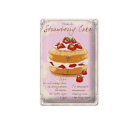 Femer Tin Sign Baking 20 x 30 cm Recipe Strawberry Cake Decorative Sign
