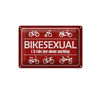 Femer Tin Sign Bicycle 20 x 30 cm Bikesexual Ill Ride Just About Anything Decorative Sign