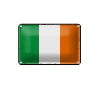 FEMER Tin Sign Irish Flag 18 x 12 cm Retro Flag of Ireland Decoration