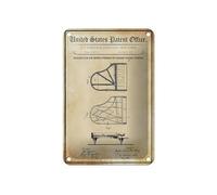 Femer Tin Sign Patent 12 x 18 cm Design for a Great Piano Strength Decorative Sign