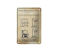 Femer Tin Sign Patent 12 x 18 cm Design for a Piano Decorative Sign