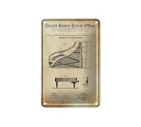Femer Tin Sign Patent 12 x 18 cm Design for a Piano Frame Decorative Sign