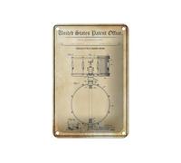Femer Tin Sign Patent 12 x 18 cm Design for a Small Drum Decorative Sign