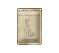 Femer Tin Sign Patent 12 x 18 cm Design for an Agraffe for Pianos Decorative Sign