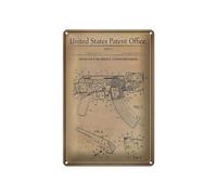 Femer Tin Sign Patent Design for a Locking Mechanism for Weapons 20 x 30 cm