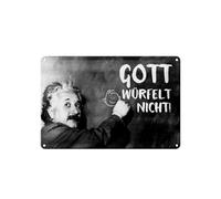 Femer Tin Sign Quote 20 x 30 cm Einstein Plaque God Dice Not Decorative Sign