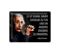 Femer Tin Sign Quote 30 x 40 cm Einstein Stupid, Always Do the Same Decorative Sign