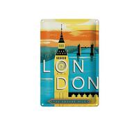 Femer Tin Sign Travel 20 x 30 cm London the Square Mile Big Ben Decorative Sign