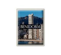 FEMER Tin Sign Travel 30 x 40 cm Benidorm Spain Panorama Poster Decoration