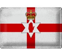 FEMER Tin Sign with Northern Ireland Flag Vintage Design 30 x 20 cm