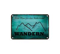 Femer Tin Sign with Saying 12 x 18 cm My Plan for Retirement Hiking Decorative Sign