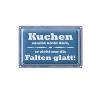 Femer Tin Sign with Saying 20 x 30 cm Cake Makes Not Thick Decorative Sign