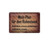 Femer Tin Sign with Saying 20 x 30 cm My Plan for Retirement Decorative Sign