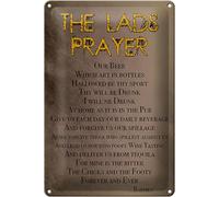 FEMER Tin Sign with Saying 20 x 30 cm The lads Prayer Our Beer What Decorative Sign Tin Sign