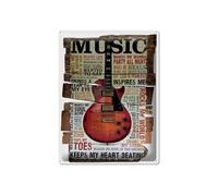 Femer Tin Sign with Saying 30 x 40 cm Guitar Keep My Heart Beating Decorative Sign