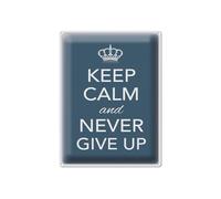 FEMER Tin Sign with Saying 30 x 40 cm Keep Calm and Never Give Up Decorative Sign