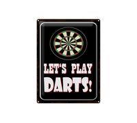 Femer Tin Sign with Saying 30 x 40 cm Lets Play Darts Dartboard Decorative Sign