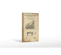 Femer Wooden Sign Patent 12 x 18 cm Design for a Piano Frame Decorative Sign